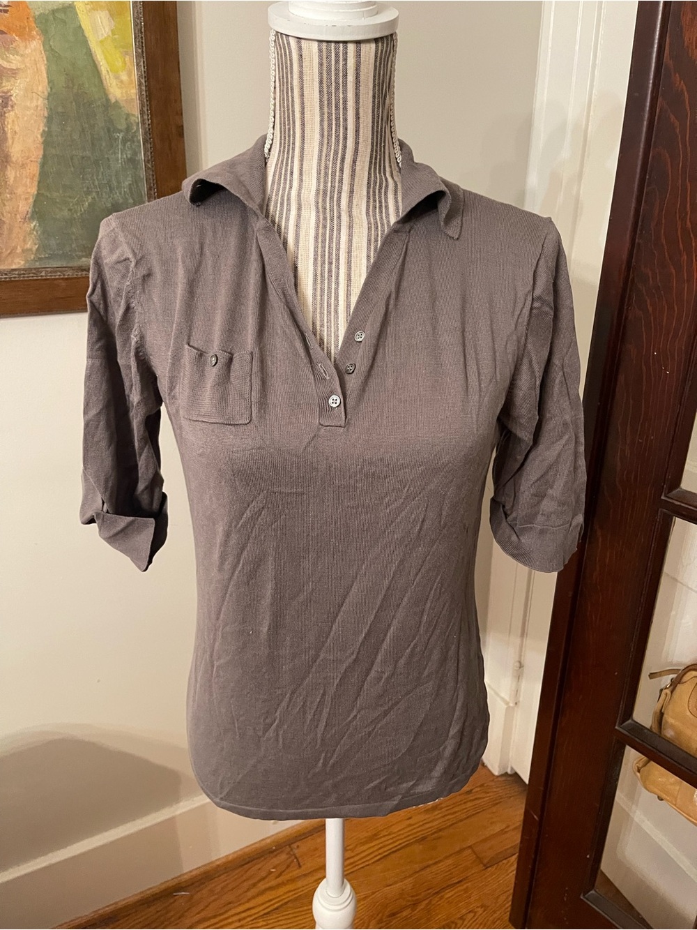 Sundance Gray Collared Button-Down Polo Shirt